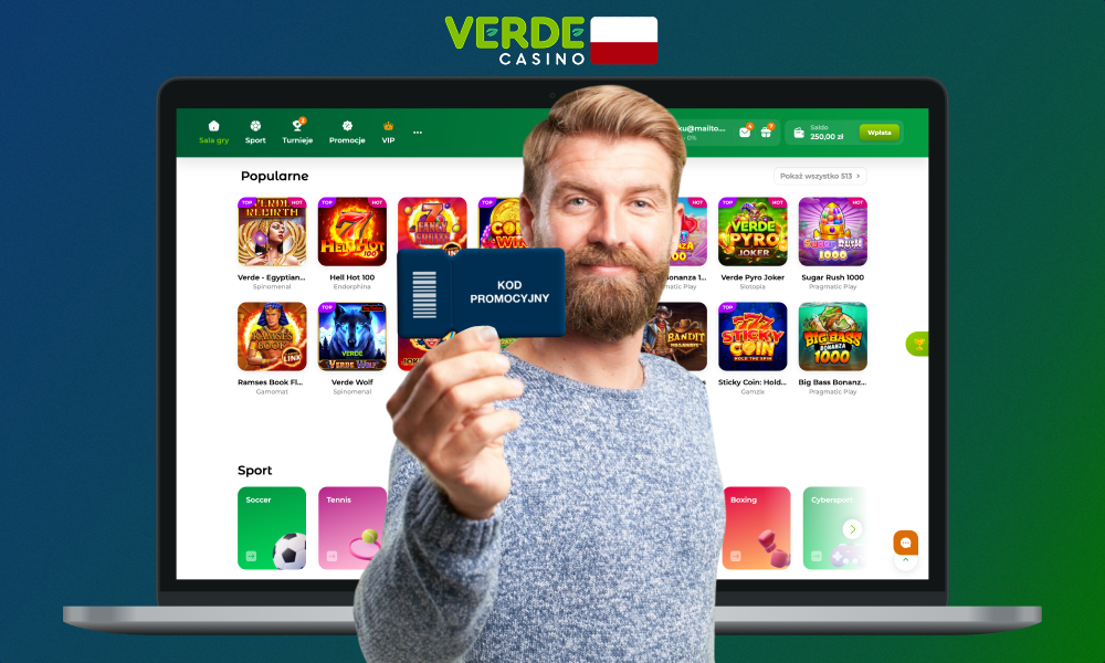 Kod promocyjny Verde Casino pozwala uzyskać dodatkowy bonus